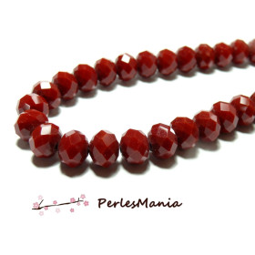 1 fil d'environ 138 perles Rondelles Verre Facettée  ROUGE FONCE 4 par 3mm Couleur 18