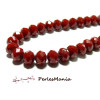 1 fil d'environ 138 perles Rondelles Verre Facettée  ROUGE FONCE 4 par 3mm Couleur 18