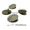 10 supports de broche vague pour cabochon en 18 par 25mm BRONZE, DIY