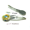 20 pièces: 10 supports de barrettes clips 25mm ARGENT PLATINE  et 10 cabochons