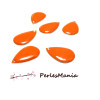 20 SEQUINS EMAILLES FORME GOUTTE ORANGE AO19 22mm , DIY