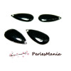 20 SEQUINS EMAILLES FORME GOUTTE NOIR AO67 22mm , DIY