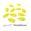 20 SEQUINS EMAILLES FORME GOUTTE D'EAU JAUNE CANARI A017 21mm, DIY