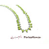 1m Chaine Laiton  ARGENT PLATINE et perles de verre, rocaille VERT CLAIR 2mm ref 30