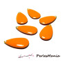 10 sequins médaillons émaillés BIFACE GOUTTE 21mm ORANGE INTENSE,  DIY