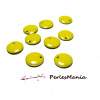 10 sequins médaillons émaillés biface rond 12mm JAUNE CANARI, DIY