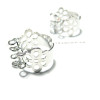 Apprêt bijoux: 5 bagues mulit anneaux fleur  ARGENT PLATINE