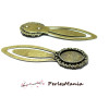 SUPPORT MARQUE PAGE ARTY Noeud 13 par 18mm pour cabochon, Laiton finition Bronze