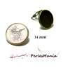 20 pièces: 10 supports de Boucles d'oreille clips 14mm BRONZE et 10 cabochons