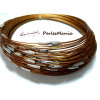 2 COLLIERS Tours de cou Rigides CABLES 1mm CARAMEL couleur  7 ref 6