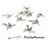 20 pendentifs petits oiseaux du paradis ARGENT VIF  P1110988, DIY