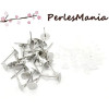 Boucle d'oreille clou puce FORME PLATEAU LISSE 6mm ARGENT PLATINE