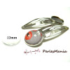 20 pièces: 10 supports de barrettes clips 12mm ARGENT PLATINE et 10 cabochons