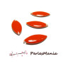 10 sequins médaillons émaillés BIFACE NAVETTES  23mm ROUGE ORANGE,  DIY
