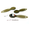 2 pièces: 1 SUPPORT MARQUE PAGE ARTY Noeud 13 par 18mm Bronze H840811 et 1 cabochon