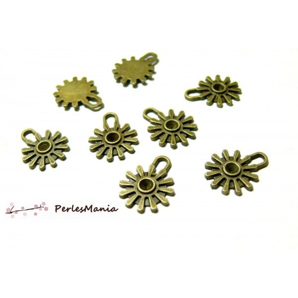 50 breloques pendentifs mini steampunk Bronze ref 67