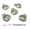 10 pendentifs CITROUILLE HALLOWEEN ref111 VIEIL ARGENT , DIY
