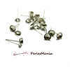 100 Supports de Boucle d'oreille clou puce FORME COUPE CONIQUE 6mm ARGENT PLATINE , DIY