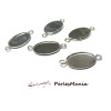 10 pendentif CONNECTEUR PLATEAU ARGENT PLATINE OVALE 13 par 18mm ref 10445