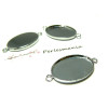 2 supports de CONNECTEUR ARGENT PLATINE qualité OVALE 13 par 18mm ref 1126704