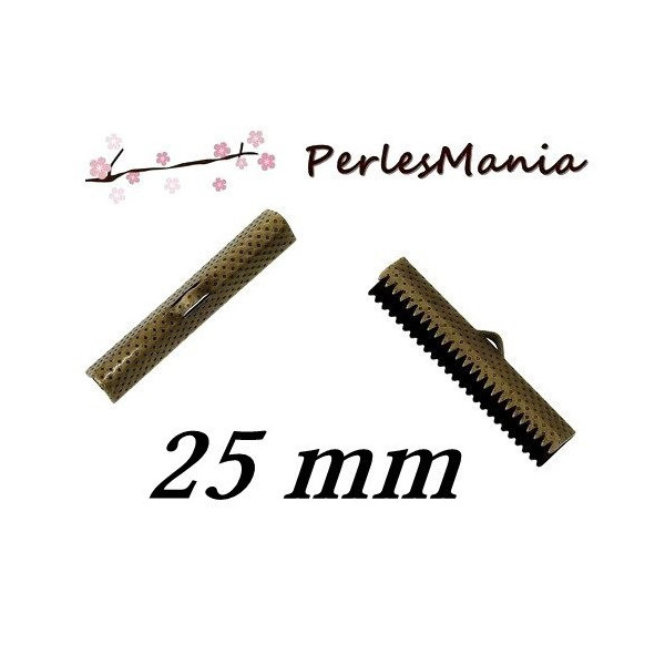 PAX 100 GRIFFE PINCE ATTACHE RUBAN 25mm BRONZE embouts, serre fils