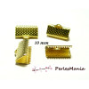 100 GRIFFE PINCE ATTACHE RUBAN 13mm DORE embouts, serre fils
