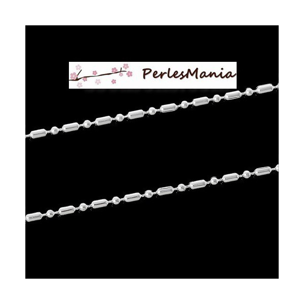 CHAINE, CHAINETTE A MAILLE BAMBOU 3 par 1.5mm, métal finition  ARGENT VIF