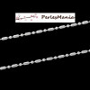 CHAINE, CHAINETTE A MAILLE BAMBOU 3 par 1.5mm, métal finition  ARGENT VIF