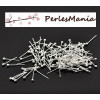 ENVIRON 500 Tiges qualité extra fin tête ronde 20 par 0.5mm ARGENT PLATINE
