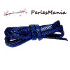 2m de cordon plat 6mm BLEU ELECTRIQUE style paillette disco simili cuir S1169154