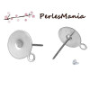 Boucles d'oreille clou puce avec attache 6mm ACIER INOXYDABLE ARGENT PLATINE