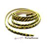 Environ 1,15 mètre de cordon SIMILI CUIR GUEPARD ton JAUNE 5 par 2MM A3205
