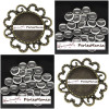 20 pièces: 10 pendentifs CONNECTEUR ARTY FLEUR BRONZE ref241 et 10 cabochons en 14mm