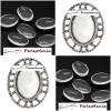 20 pièces: 10 pendentifs CONNECTEUR ARTY OVALE VIEIL ARGENT ref249 et 10 cabochons