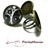 20 pièces: 10 bague double qualité 14mm BRONZE et 10 cabochons en verre