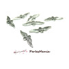 PAX: 100 connecteurs ailes d'ange vieil argent 24mm S1181152