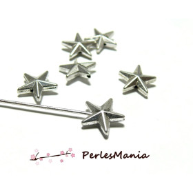 PERLES INTERCALAIRES ETOILE 12mm VIEIL ARGENT P119324