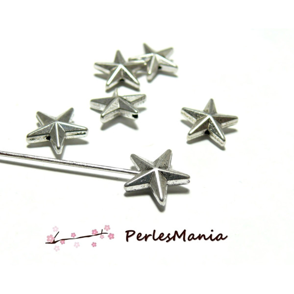 PERLES INTERCALAIRES ETOILE 12mm VIEIL ARGENT P119324
