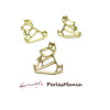 PAX 5 pendentifs, breloque 24mm LAPIN ORIGAMI DORE S1182392