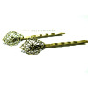 10 Supports de barrette BRONZE losange 15mm dentelle ref14294