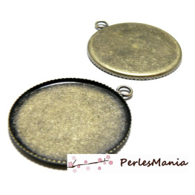 10 Supports de pendentif 10mm PLATEAU BRONZE