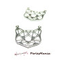 PAX 5 pendentifs, breloque 26mm CHAT ORIGAMI ARGENT VIF S1182686
