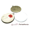 20 pièces: 10 Supports de pendentif 12mm PLATEAU BRONZE et 10 cabochons
