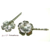 2 Supports de barrette fleur ARGENT PLATINE 2M6430