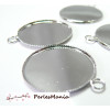 10 Supports de pendentif 20mm PLATEAU ARGENT PLATINE