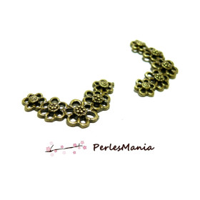 10 pièce pendentif MULTI connecteur FLEURS BRONZE ref 123