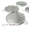 10 Supports de pendentif 25mm PLATEAU ARGENT PLATINE