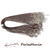 10 colliers RAS DE COU en CORDE CIREE MARRON 1.5mm ref127 avec chaine d'extension , DIY
