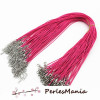 10 colliers RAS DE COU en CORDE CIREE ROSE 1.5mm ref130 avec chaine d'extension , DIY