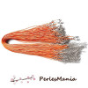 10 colliers RAS DE COU en CORDE CIREE ORANGE 1.5mm ref124 avec chaine d'extension , DIY